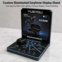 Soporte de Exhibición Interactivo LED para Auriculares TWS, Panel Personalizado con Marca, Plataforma de Demostración para Auriculares Inalámbricos