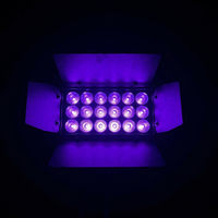 Luz LED Plana para Escenario 260W 6en1 RGBWAUV IP33 CRI90 con Puertas de Establo, Control DMX512, Iluminación Profesional para Bodas y Eventos