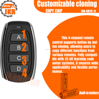 Mando a distancia de acceso a Garaje de 433MHz personalizable, mando a distancia de 4 canales, controlador RF Universal, dispositivo de clonación de plástico impermeable, emparejamiento