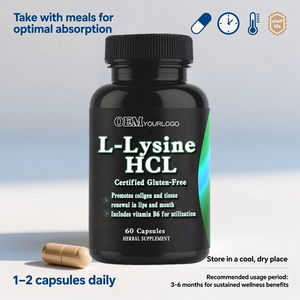 Kapsul Vegetarian OEM L-Lysine HCL Suplemen Nutrisi Olahraga untuk Dewasa - Meningkatkan Pertumbuhan Otot & Sirkulasi Darah - Product Image 5