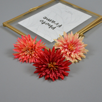 Fleurs artificielles de chrysanthème pour mariage, matériau mural en fleurs de soie, têtes de fleurs artificielles de dahlia pour la décoration