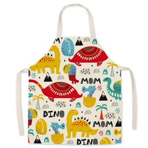 Wholesale OEM <b>Work</b> <b>Apron</b> Funny Cartoon Linen-Like Fabric Parent-Child Kitchen Set Reusable Sleeveless Adjustable Waist Multiple - Product Image 1