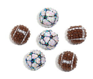 Novedad, Cuentas de Resina Acrílica de 20 mm con Estampado de Baloncesto, Fútbol y Béisbol, Cuentas de Estrás para Hacer Bolígrafos, Marca Xxm - Product Image 4