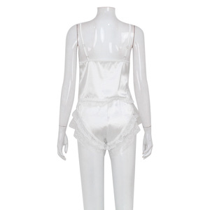 <strong>Sexy</strong> White Lace Pyjamas <strong>Sets</strong> Cami Top and Ruffle Trim Sleepwear Bridal Women Short <strong>PJ</strong> <strong>Set</strong> - Product Image 6