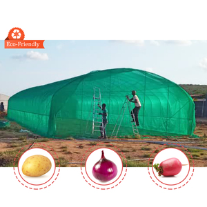 Serre tunnel à simple portée, grande taille, en acier galvanisé à chaud, avec film plastique de protection contre les insectes, pour l'ombrage des légumes - Product Image 1