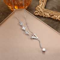 Colliers ras du cou et chaînes de pull en acier inoxydable plaqué or avec pendentif orbe, bijoux de mode pour femmes et filles