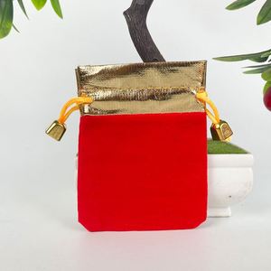 Sacs à bijoux en velours écologiques à bordure dorée, styles variés pour bagues, montres, emballage de jouets, solution de rangement recyclable - Product Image 2