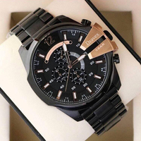 Montre-bracelet chronographe à quartz pour homme DZ Sport en acier inoxydable, cadran noir de 58 mm, étanche 100 m, vente chaude