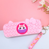 Hengyaopen – boîte à crayons pop arc-en-ciel pour enfants, pochette à crayons popit mignon en silicone