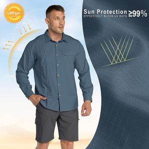 33,000ft <b>Men's</b> Long Sleeve Hiking <b>Shirt</b> Lightweight Quick Dry UV Protection UPF 50 Outdoor Fishing <b>Safari</b> Travel - Product Image 3