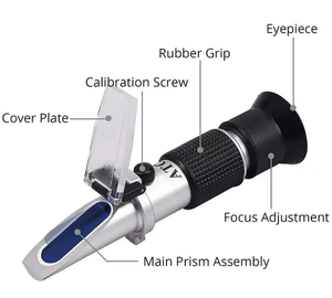 Detecção dupla <span class=keywords><strong>Handheld</strong></span> da doçura do fruto do suco do Refractometer 0-32% do açúcar do álcool do ATC da escala para o mel e o açúcar - Product Image 5