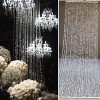 LANJO ROMANTIC Rideaux de plafond circulaires pour mariage et décoration intérieure, en PVC, avec perles et paillettes de cristal argentées, taille personnalisée