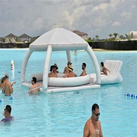 Plateforme flottante gonflable de luxe pour yacht, île de fête aquatique, Aqua Banas, transat flottant pour mer et lac, plateforme de stationnement avec tentes d'ombrage