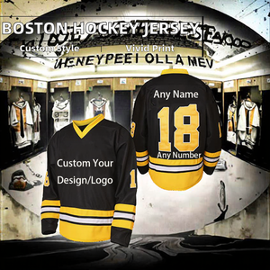 Servicio OEM al por Mayor, Jersey de Hockey sobre Hielo de Boston, Uniforme de Hockey Personalizado con Sublimación Deportiva, Camiseta de Hockey 100% Poliéster para Unisex - Product Image 2