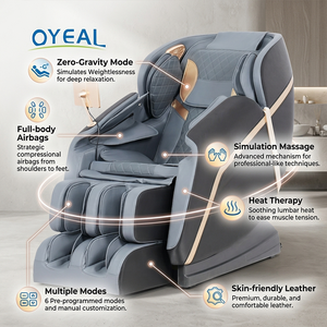 Luxury 8D PU Leather Zero Gravity <b>Chair</b> with Infrared Physiotherapy Body Airbag Wrap Music Function for Care - Product Image 3