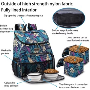 <b>Doggy</b> Bag <b>Backpack</b> - Dog Travel Bag <b>Backpack</b> for Dog Supplies with 2 BPA-Free Travel Dog Bowls, Treat Bag, pets' travel bags - Product Image 4