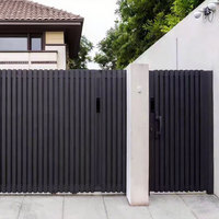 Portail de jardin moderne en aluminium thermolaqué sur mesure de 6 pieds, pour chantier, simple/double passage piéton.