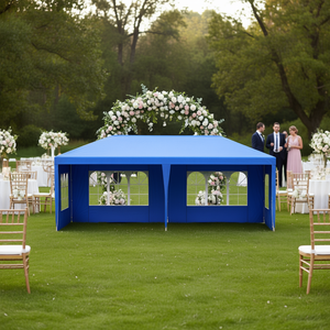 หลังคาศาลาสีน้ำเงินขนาด 10x20 ฟุต พร้อมผนังด้านข้างแบบถอดได้สำหรับงานแต่งงาน กิจกรรมกลางแจ้ง และปิกนิก - Product Image 2