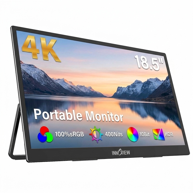 Lightweight 18.5 Inch Portable IPS Display 4K UHD 3840X2160 60Hz 400Nits Brightness for Home and Office Use