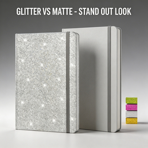 Sparkle Fabric Hardcover Diary Sewing Binding Gift <b>Notebook</b> Silver with Color Options - Product Image 2