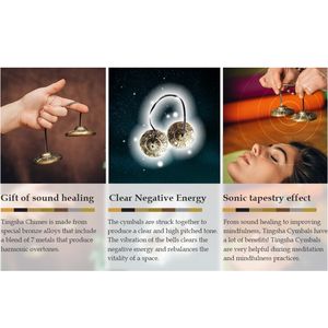 Tingsha piatti campana Tingsha in ottone bianco per preghiere religiose e piatti da <span class=keywords><strong>meditazione</strong></span> campana Tingsha musicale in bronzo - Product Image 5