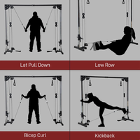 Appareils de musculation à domicile avec système de poulies à câble, machine de crossover à câble avec 4 poignées pour un entraînement complet du corps HQ1235