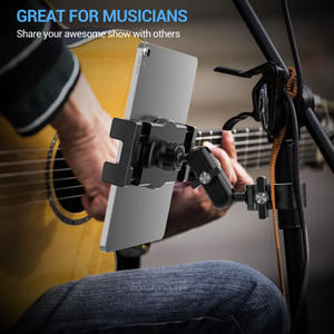 <span class=keywords><strong>Support</strong></span> universel <span class=keywords><strong>pour</strong></span> téléphones et tablettes de moto, pince robuste en alliage d'aluminium, rotatif à 360°, réglable, haute stabilité - Product Image 3