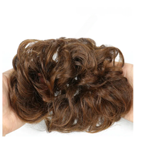 Moño de Cabello Sintético para Mujer, Extensiones de Cabello Rizado Natural, Moño Despeinado con Banda Elástica para Niñas