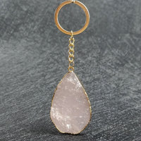 DIY Good Supply Crystal Agate Original Stone Love Water Drop Key Chain Pendant Chain