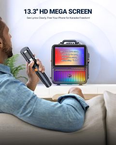 All-in-One Karaoke-Konsole mit großem 13,3-Zoll interaktivem Display und robustem Audio für Gesang im Innen- und Außenbereich - Product Image 2