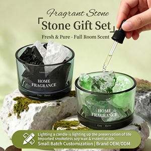 Hailandi - Juego de Regalo de Aromaterapia con Piedras de Cristal Naturales de Lujo, Difusor de Aceites Esenciales Ecológico de Larga Duración, Cilindro de Vidrio para DIY - Product Image 4