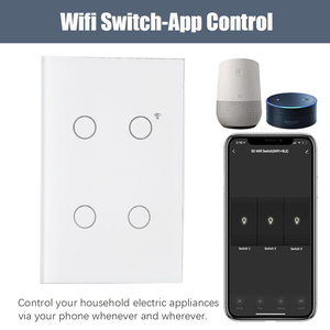 EU chúng tôi 4 gang Glass Bảng điều chỉnh ánh sáng Wifi chuyển tuya chuyển đổi thông minh app điều khiển Tấm kính thông minh tường chuyển đổi - Product Image 2
