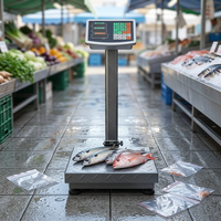 Plataforma Digital Industrial, Báscula Colgante de Acero de 150 kg con Pantalla LCD/LED, Precisión de 50 g, para Tiendas de Productos Frescos