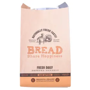 कस्टम लोगो मुद्रित क्राफ्ट पेपर बैग खड़े हो जाओ पाउच ओर कली resealable खाद biodegradable रोटी बैग