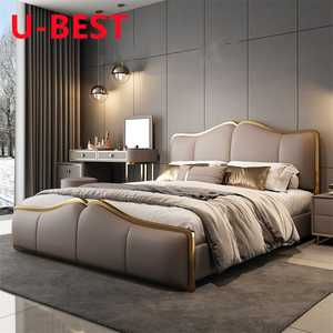 U-Best Mobilier pour chambre à coucher de luxe Nouveau design Cadre de lit jumeau de style américain Sommier en bois Yatak Letto Cama Lit Bedden - Product Image 2