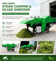 Broyeur mobile de paille et d'herbe diesel agricole haute vitesse pour ensilage avec gros pneus