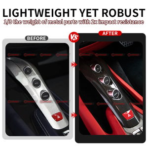 Kit de panneau de commande central de voiture en fibre de carbone sèche de qualité supérieure, style OEM, pour Ferrari F12 - Product Image 2