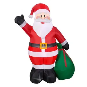 Горячий продавая на открытом воздухе рождественские украшения 6ft Продвижение светодиодных фонарей стоя надувной Санта-Клауса на Рождество