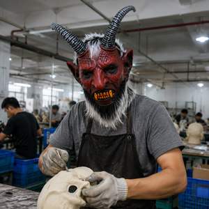 Máscara de Látex Realista de <span class=keywords><strong>Demonio</strong></span> con <span class=keywords><strong>Cuernos</strong></span>, para Cabeza Completa, Divertida, Temática, para Halloween, Fiestas de Terror, Cosplay, Disfraz de Casa Embrujada, para Mayores de 18 Años - Product Image 2