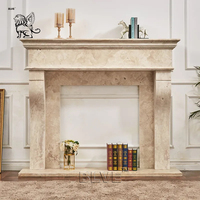 Cheminée en marbre blanc sculpté à la main, décoration intérieure moderne pour salon de villa de luxe BLVE