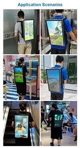 21.5 pouces écran LCD panneau d'affichage numérique humain marche sac à dos panneau d'affichage publicité extérieure panneau d'affichage Mobile