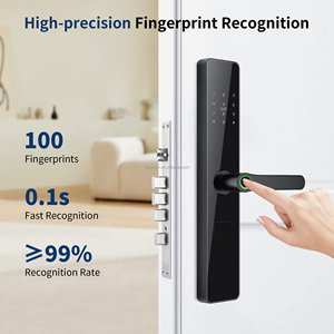 ブルーロック インテリジェント 指紋認証 WiFi スマートハンドルロック フロントドア セキュリティ デジタルロック - Product Image 3