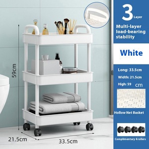 Nhựa Màu Trắng Đa-Hai Lớp Lưu Trữ Giá Tổ Chức Cho Nhà Bếp Phòng Tắm Hộ Gia Đình Nhỏ Khoảng Cách Lưu Trữ Giỏ Hàng Cho Snack Gia Vị Khách - Product Image 5