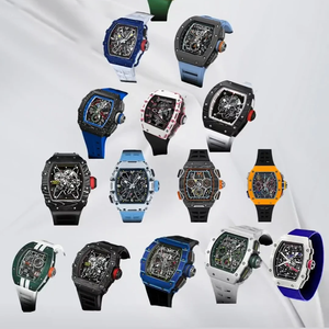 Super RM Style Rubber <b>Automatic</b> Watch Integrated Movement Sporty Hip-Hop Design Alarm Diver Bright Color Strap - Product Image 1