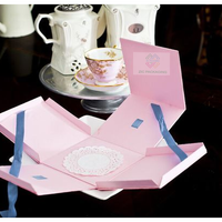Boîte d'emballage en papier écologique pour gâteau d'anniversaire avec poignée rose, boîte à cupcakes, donuts, sushi, brownie, biscuits, avec ruban