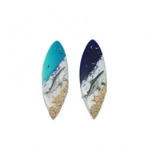 Recuerdos Personalizados de Playa, Imán para Refrigerador con Diseño de Olas Azules del Mar, Resina Epoxi MDF, Arte Oceánico - Product Image 5
