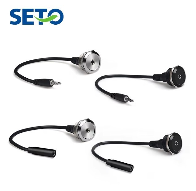 SETO Custom C-Type 3.5mm Audio Keystone Connector Module Panel Mount Chassis Socket Adapter Audio Jack Zinc Alloy Black