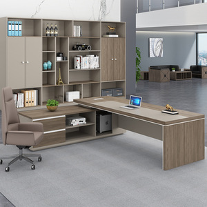 Escritorio Ejecutivo de Madera en Forma de L, Moderno y Sencillo, Personalizado, con Silla, Muebles de Oficina Grandes, Escritorio para Jefe - Product Image 4