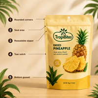 Bolsa Elegante Mate con Base y Orificio Euro, Resellable, para Mezcla de Frutos Secos, Ideal para Boutiques, Alimentos Saludables, Despensas y Gimnasios