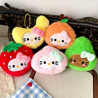 Nieuwe creatieve fruitvormige kitten-knuffel sleutelhanger veelzijdige poppenhanger meisjesharten ook geweldige rugzakbedel leeftijden 5-7